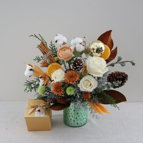 Flower with chocolate box